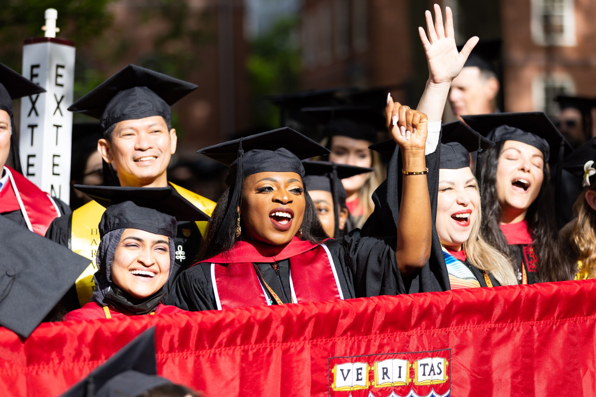 A group of Harvard Extension School graduates at Commencement.